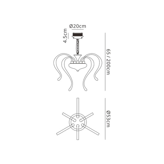 Mantra M5564 Versailles Ceiling LED Light 57W, 2733lm, 3000K Polished Chrome/White Acrylic, 3yrs Warranty