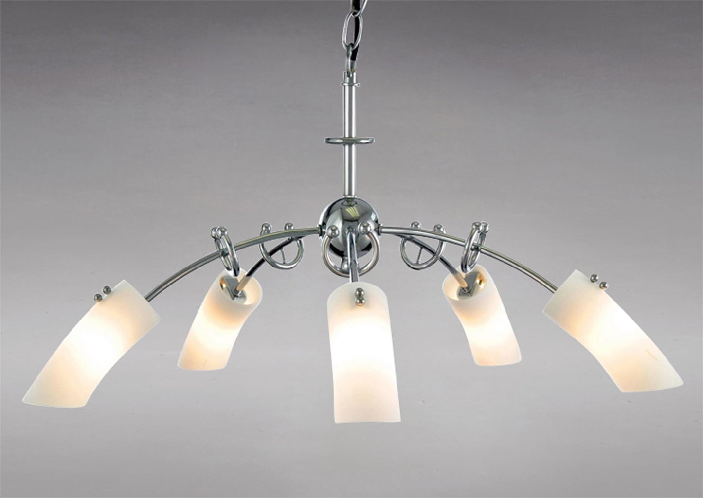 Diyas Lucia 64cm  5 Light G9 Polished Chrome/Frosted Glass Ceiling Pendant Light Fitting