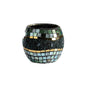Diyas Home (DH) Addison Mosaic Candle Holder Small Blue/Silver/French Gold Mosaic