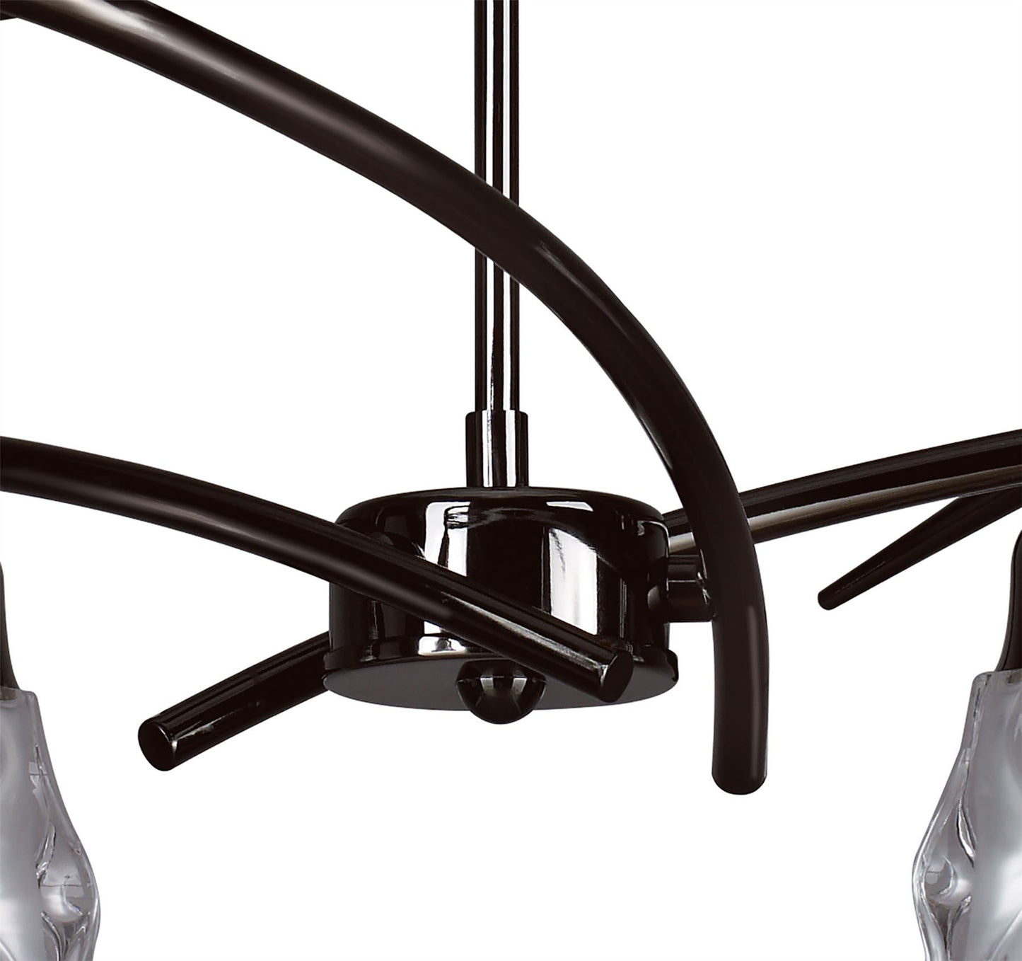 Mantra Amel 61cm Telescopic Convertible To Semi Flush 6 Light L1/SGU10, Black Chrome, CFL Lamps INCLUDED