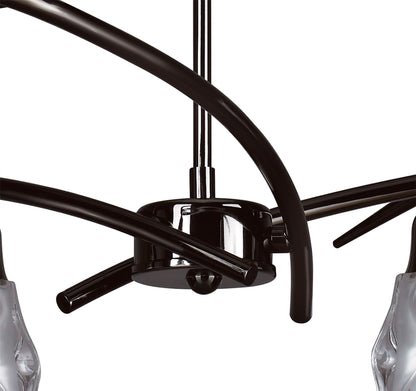 Mantra Amel 61cm Telescopic Convertible To Semi Flush 6 Light L1/SGU10, Black Chrome, CFL Lamps INCLUDED
