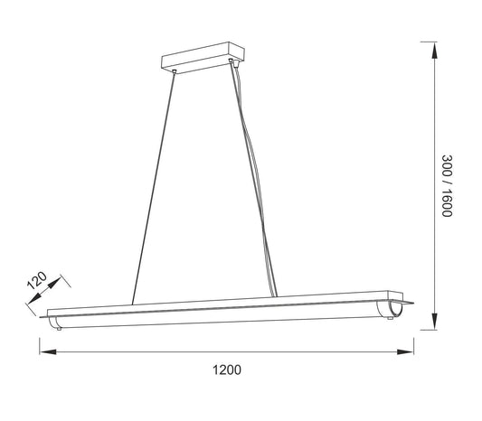 Mantra Fusion Tube Pendant 36W LED 4000K Polished Chrome/Mirror/Sand Diamond, 2800lm, 3yrs Warranty