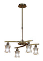 Mantra Alaska GU10 49cm Pendant Convertible To Semi Flush 4 Light L1/SGU10, Antique Brass, CFL Lamps INCLUDED