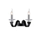Diyas Nardini Wall Light 2 Light E14 Polished Chrome/Black Faux Leather/Crystal