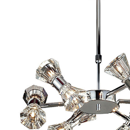 Diyas Elisa 45cm  Round 12 Light G4 Polished Chrome, NOT LED/CFL Compatible Ceiling Pendant Light Fitting