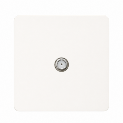 Trendi Switch 1 Gang Male F-Type Satellite Television Socket in Matt White - ART-SATMWH