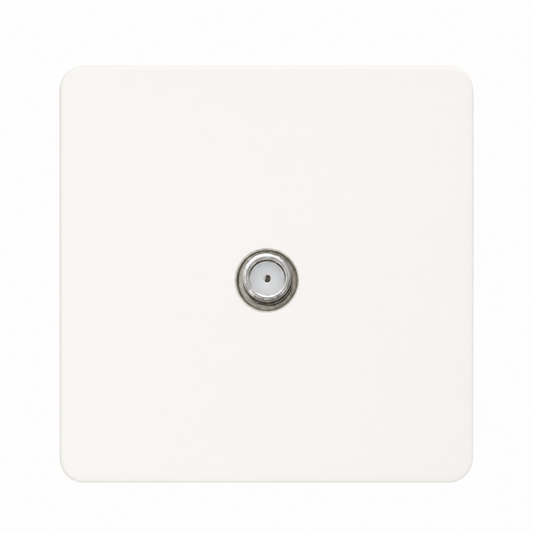 Trendi Switch 1 Gang Male F-Type Satellite Television Socket in Matt White - ART-SATMWH