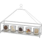 Diyas Home (DH) Athena 4 Candle Holder Large White/Clear Glass Art