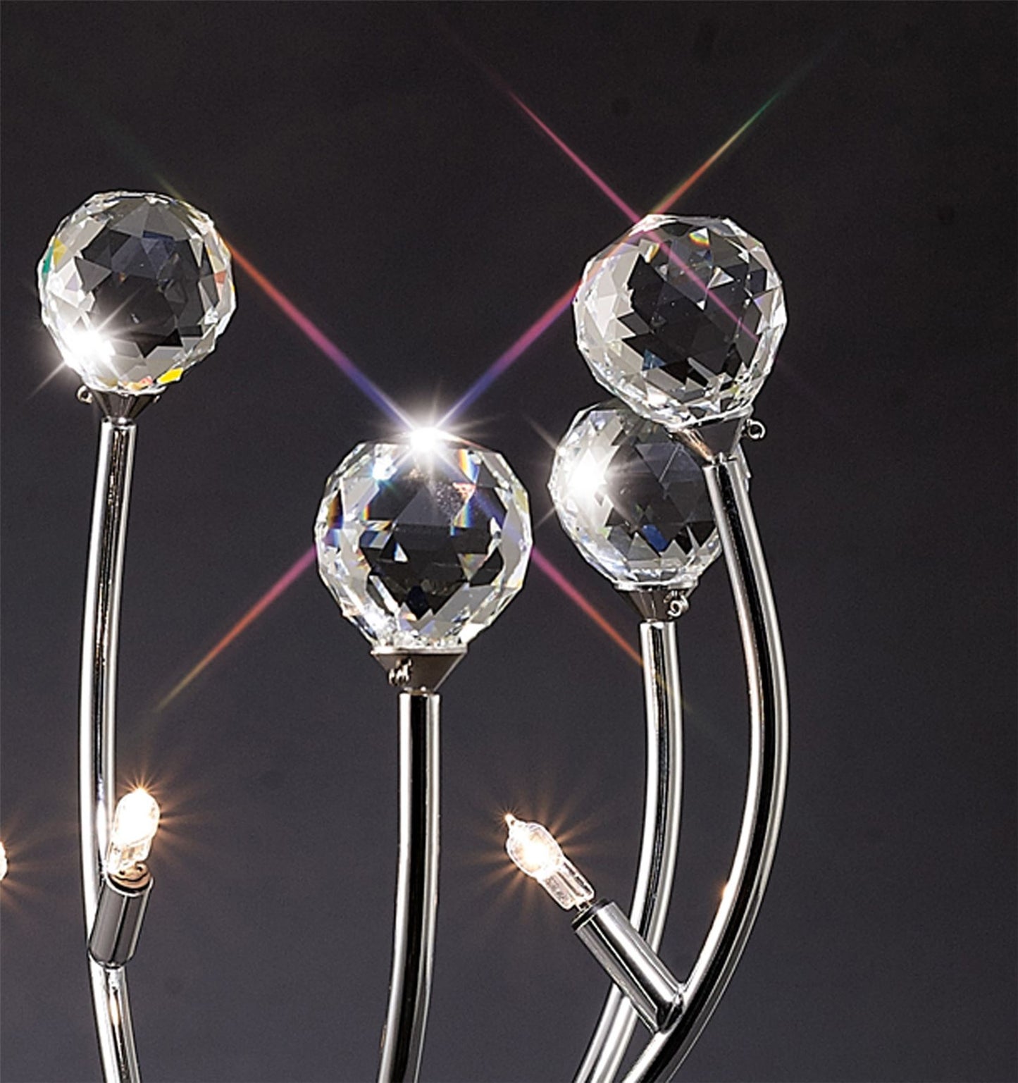 Diyas Xeena Crystal Table Lamp 3 Light G4 Polished Chrome, NOT LED/CFL Compatible