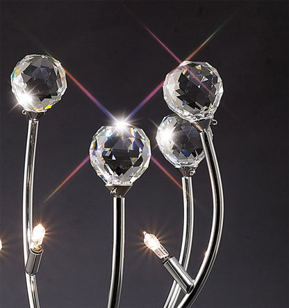 Diyas Xeena Crystal Table Lamp 3 Light G4 Polished Chrome, NOT LED/CFL Compatible