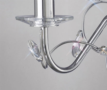 Diyas Willow Wall Light WITHOUT SHADE 2 Light E14 Polished Chrome/Crystal