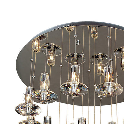 Diyas Troy 60cm  Round 19 Light G4 Polished Chrome/Crystal, NOT LED/CFL Compatible Ceiling Pendant Light Fitting