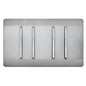 Trendi 4 Gang (2 Way & 2xIntermediate) Glossy 10 Amp Rocker Light Switch  Stainless Steel