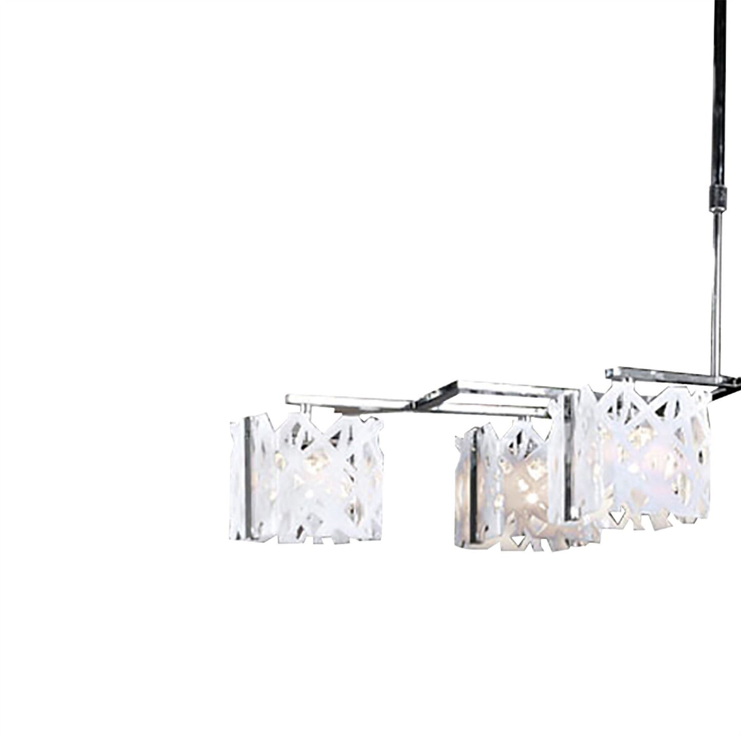 Mantra Tokio Rectangular Telescopic 6 Light G9 Line, Gloss White/Polished Chrome