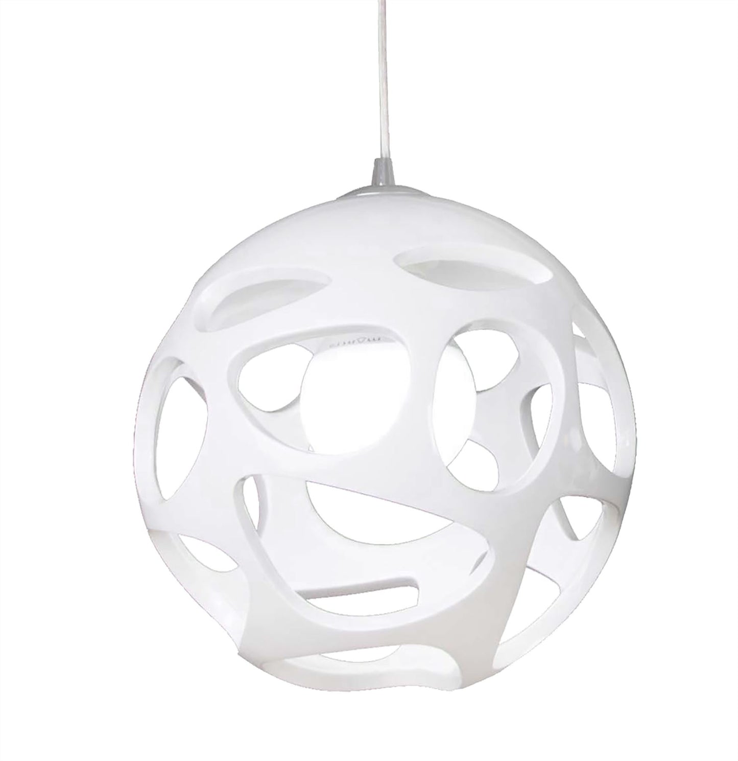 Mantra M5145 Organica Linear Pendant 3 Light E27 Line, Gloss White/Polished Chrome