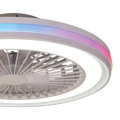 Gamer 47cm 40W LED Dimmable White/RGB Ceiling Light With Built-In 20W DC Reversible Fan, c/w Remote Control, 4200lm, White