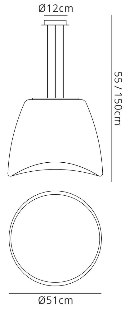 Mantra M1505 Cool Pendant 3 Light E27 Round Outdoor IP44, Matt White/Opal White