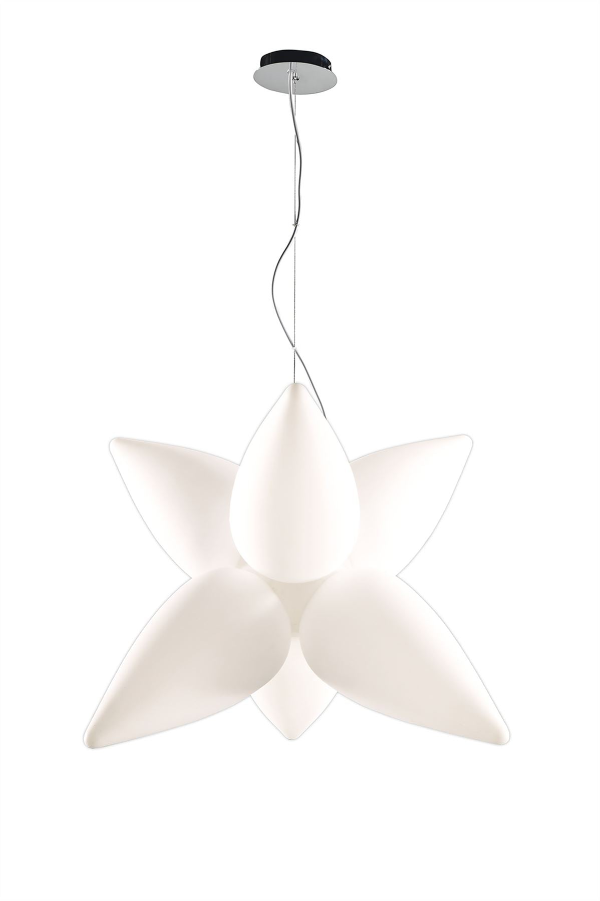 Mantra M1492 Palma Pendant 6 Light E27 Outdoor IP44, Matt White/Opal White