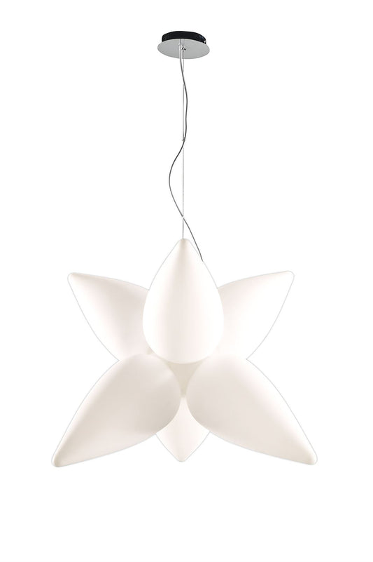 Mantra M1492 Palma Pendant 6 Light E27 Outdoor IP44, Matt White/Opal White