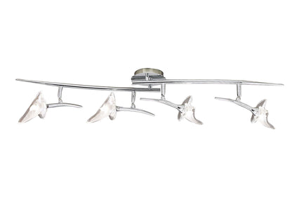 Mantra Flavia Linear Spot Light 4 Light G9 with Adjustable Heads, Polished Chrome