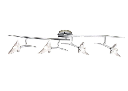 Mantra Flavia Linear Spot Light 4 Light G9 with Adjustable Heads, Polished Chrome