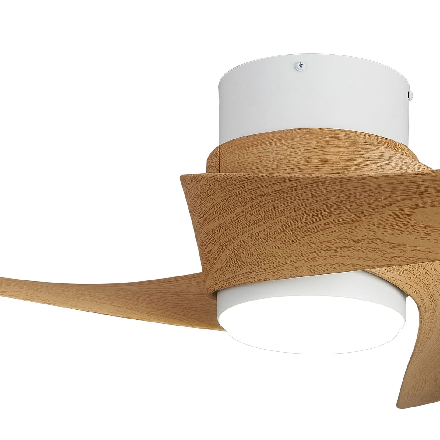 Groenland XS 79.5cm 30W LED Dimmable Ceiling Light With Built-In 24W DC Fan, 2700-5000K Remote Control, 2640lm, Wood Effect/White, 5yrs Warranty