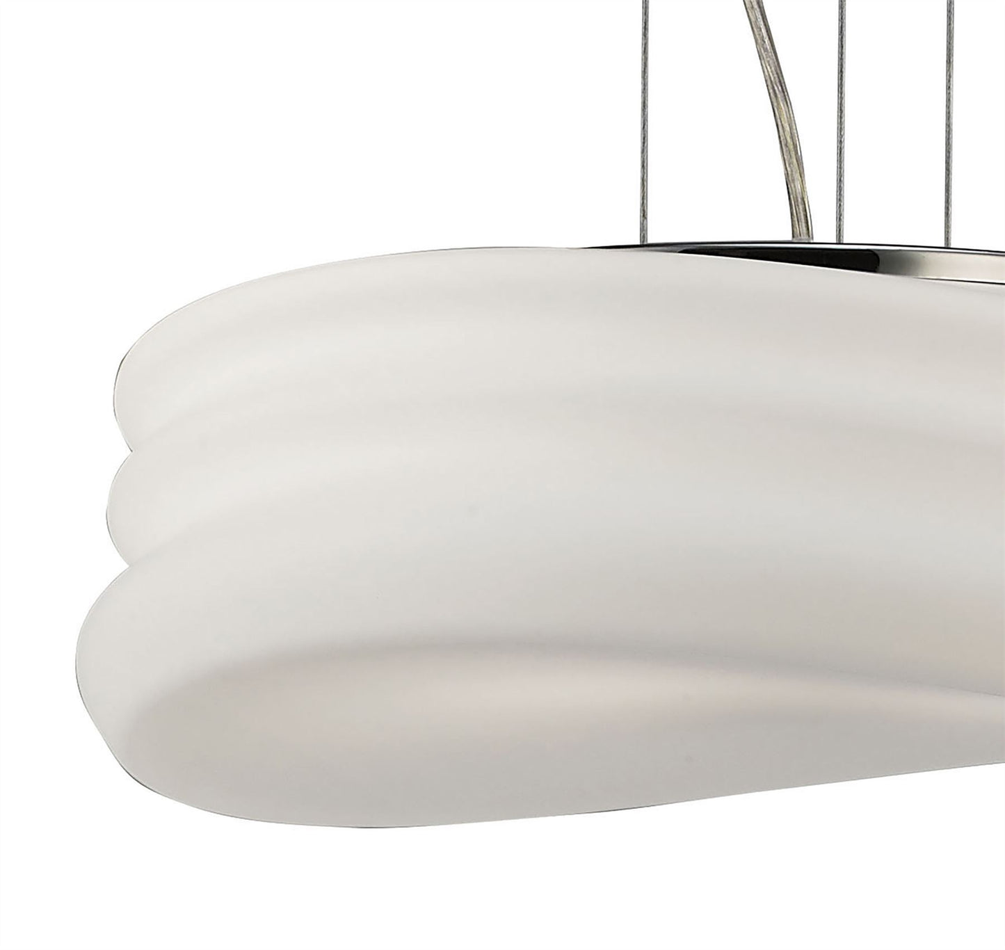 Mantra M3621 Mediterraneo Pendant 2 Light E27 Medium, Polished Chrome/Frosted White Glass