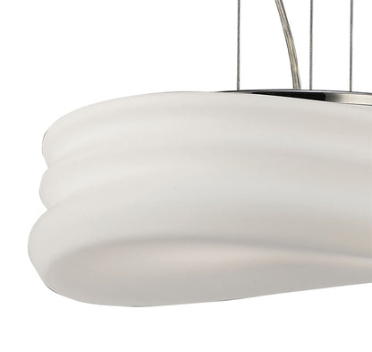 Mantra M3621 Mediterraneo Pendant 2 Light E27 Medium, Polished Chrome/Frosted White Glass