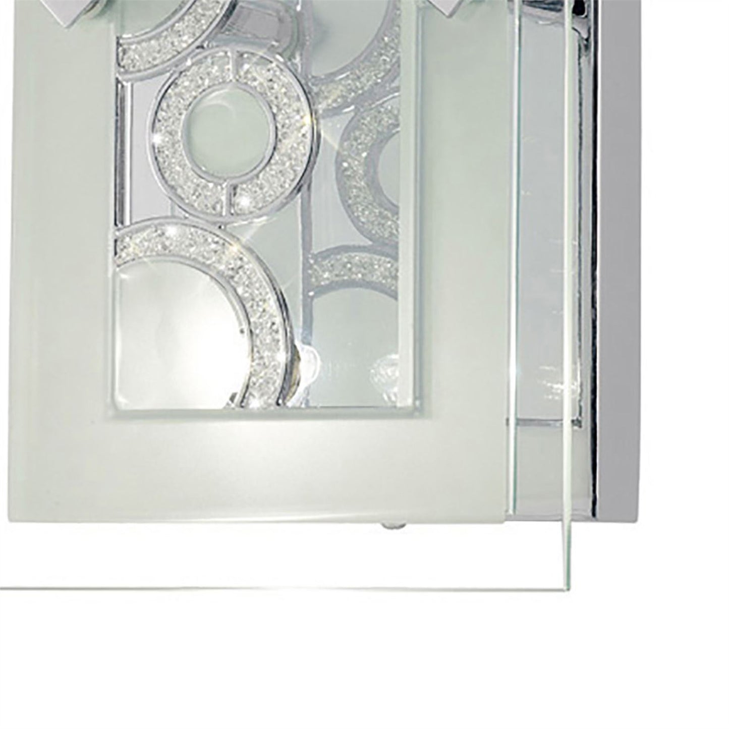 Diyas Destello Wall Light/ Rectangle with Circle Pattern 2 Light G9 Polished Chrome/Crystal Ceiling Light Fitting