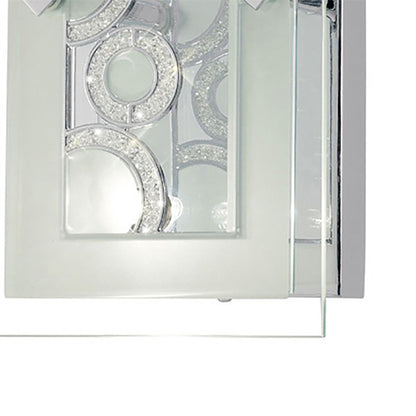 Diyas Destello Wall Light/ Rectangle with Circle Pattern 2 Light G9 Polished Chrome/Crystal Ceiling Light Fitting