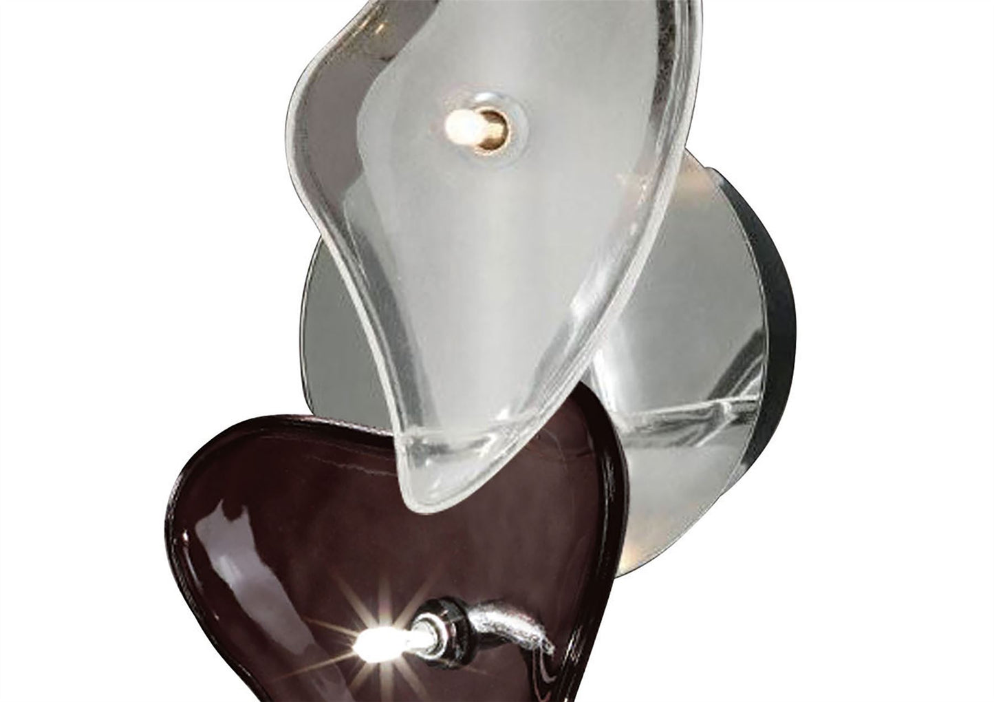 Mantra Otto Ceiling/Wall 2 Light G4 Bar, Polished Chrome/Frosted Glass/Black Glass, NOT LED/CFL Compatible