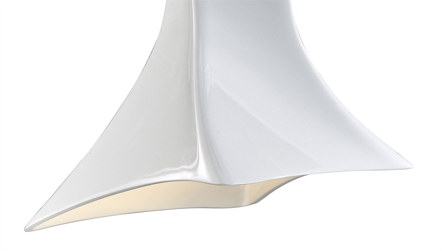 Mantra M5070 Twist Pendant 1 Light E27, Gloss White/Polished Chrome