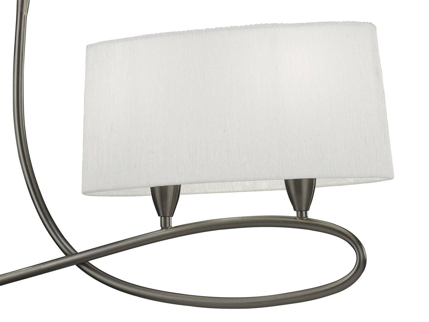 Mantra M3700 Lua Linear Pendant 2 Arm 4 Light E27, Satin Nickel with White Shades
