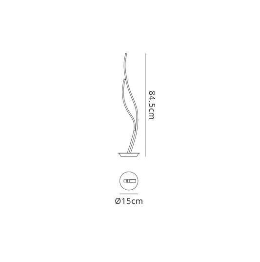 Mantra M6110 Corinto Table Lamp 84cm, 12W LED, 3000k, 960lm, Silver Chrome, Touch Dimmer, 3yrs Warranty