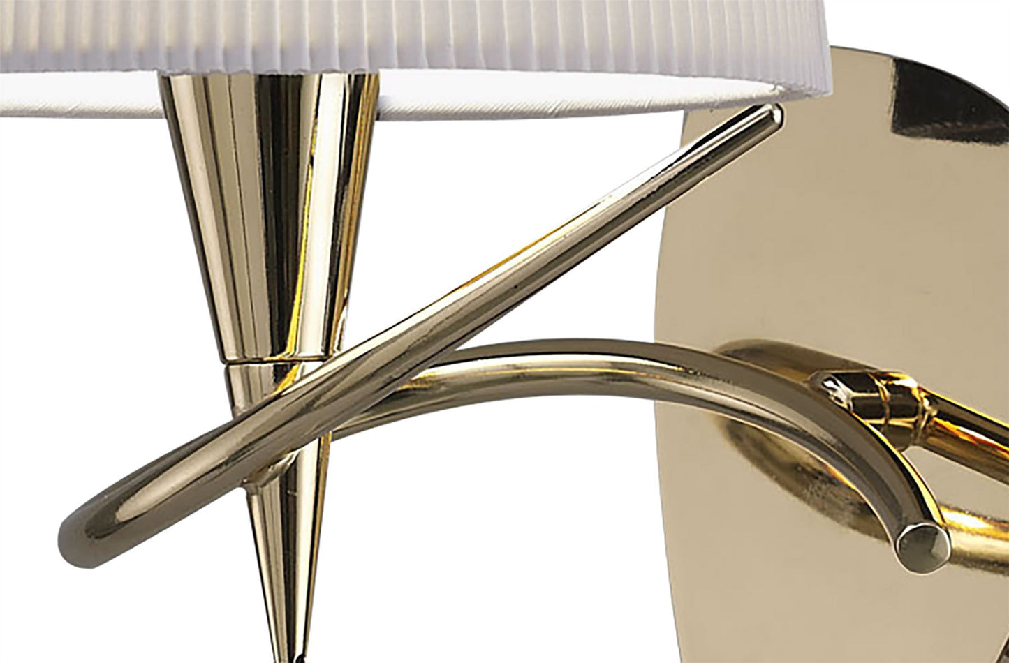 Mantra Mara Wall Light Switched 1 Light E14, French Gold with Ivory White Shade