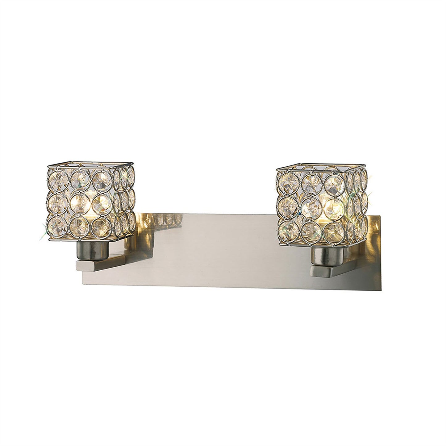 Diyas Elsa Wall Light 2 Light G9 Satin Nickel/Crystal