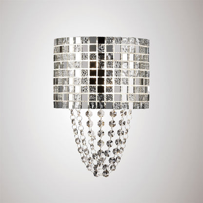 Diyas Camden Wall Light 2 Light G9 Polished Chrome/Mosaic Glass/Crystal