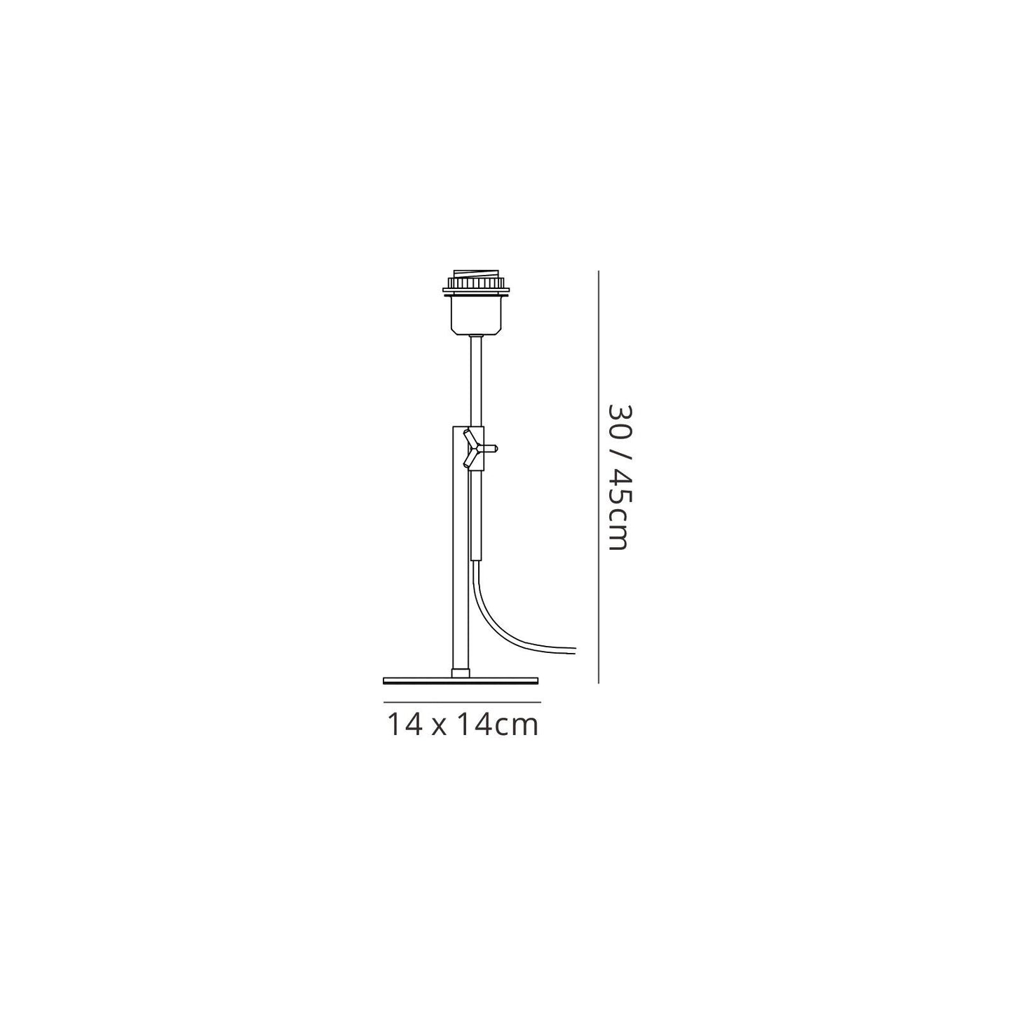 Mantra M5320 Habana Table Lamp Telescopic WITHOUT SHADE 1 Light E27, Matt White/Polished Chrome