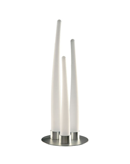 Mantra Estalacta Table Lamp 3 Light Indoor, Silver/Opal White