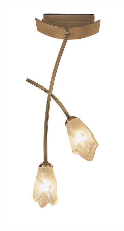 Mantra Pietra Ceiling 2 Light G9, Antique Brass