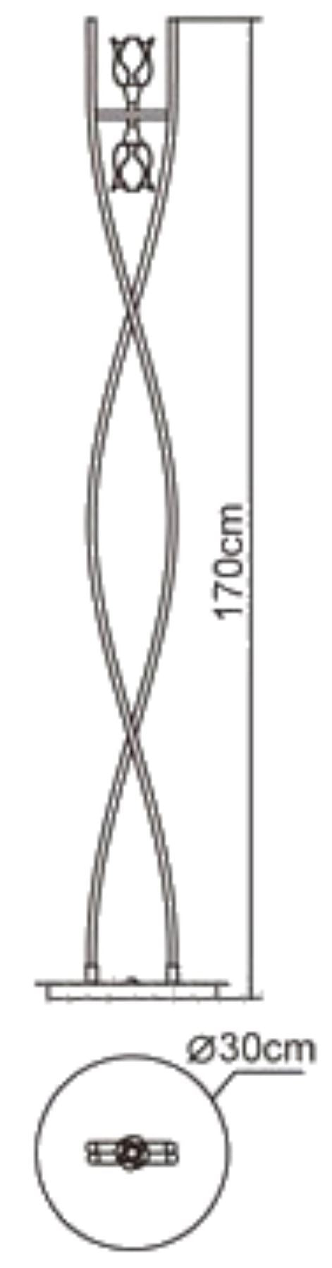 Mantra Amel Floor Lamp 2 Light G9, Black Chrome
