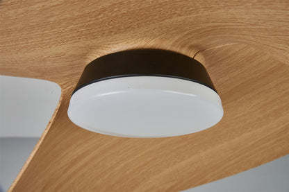 Ona 70cm 18W LED Dimmable Ceiling Light With Built-In 30W DC Fan, 3000-5000K Remote Control, 3600lm, Black/Wood, 5yrs Warranty