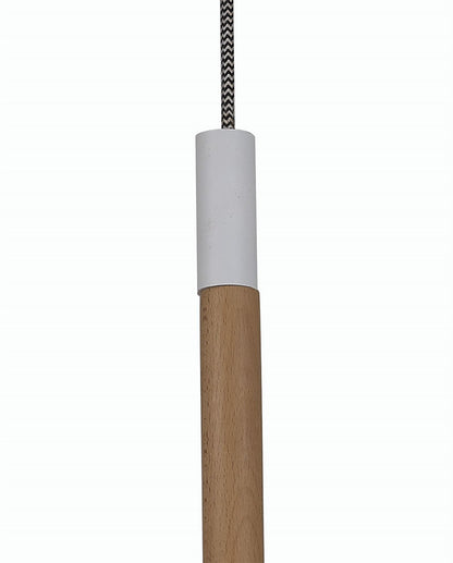 Mantra M5461 Nordica II Position Pendant 3 Light 3x23W E27, White/Beech with White Shades