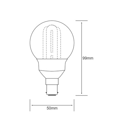 Luxram Extra Mini Sup Ball Extra Mini Supreme Ball B15 5W 2700K Compact Fluorescent Compact