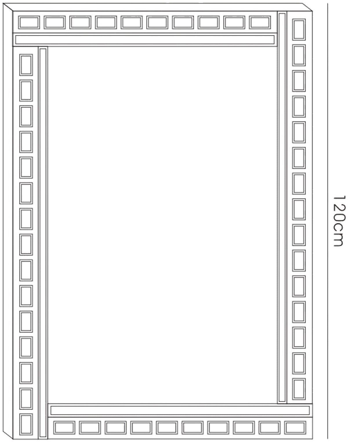 Diyas Home Nyah Detailed Mirror 120cm x 80cm Black Edged Rectangular Cut (Pallet Shipment Only, Additional Charges May Apply.) Item Weight: 16kg Mirrors