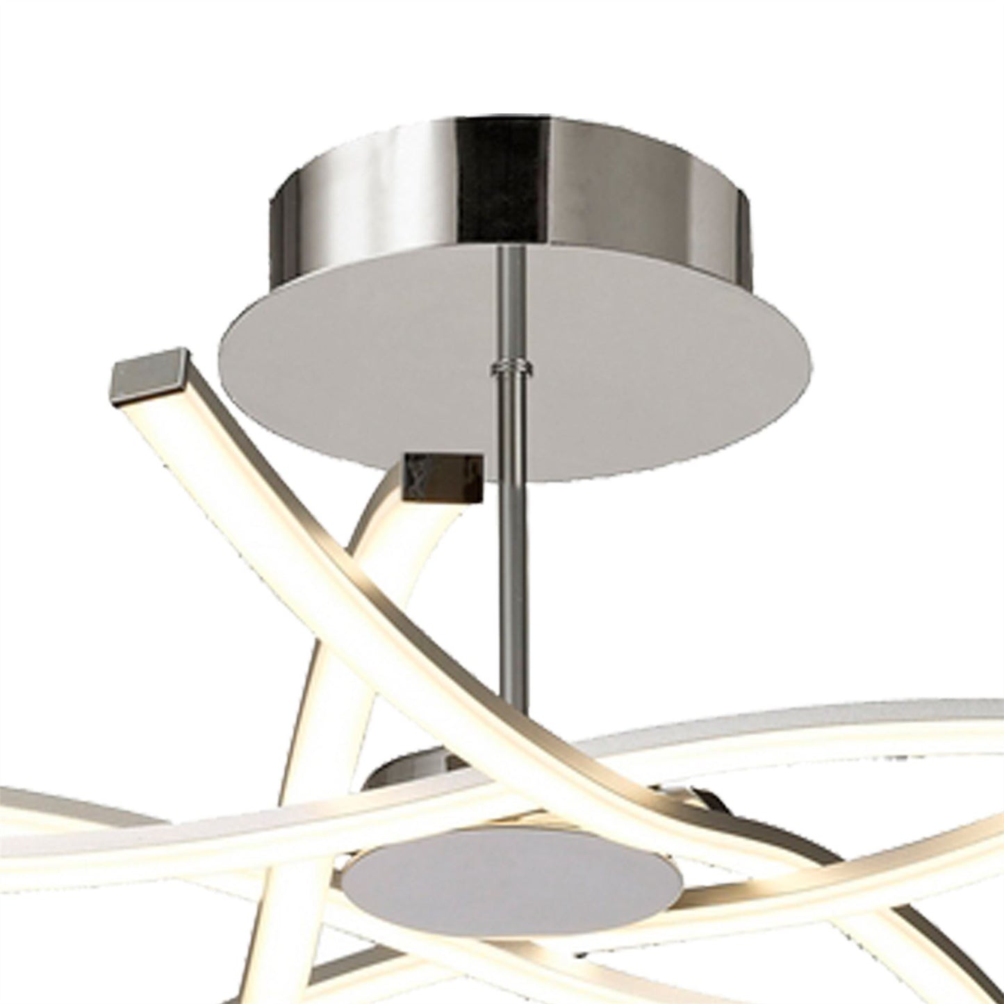 Mantra Aire LED Aire Semi Flush, 42W LED, 3000K, 3700lm, Silver/Frosted Acrylic/Polished Chrome, 3yrs Warranty Ceiling
