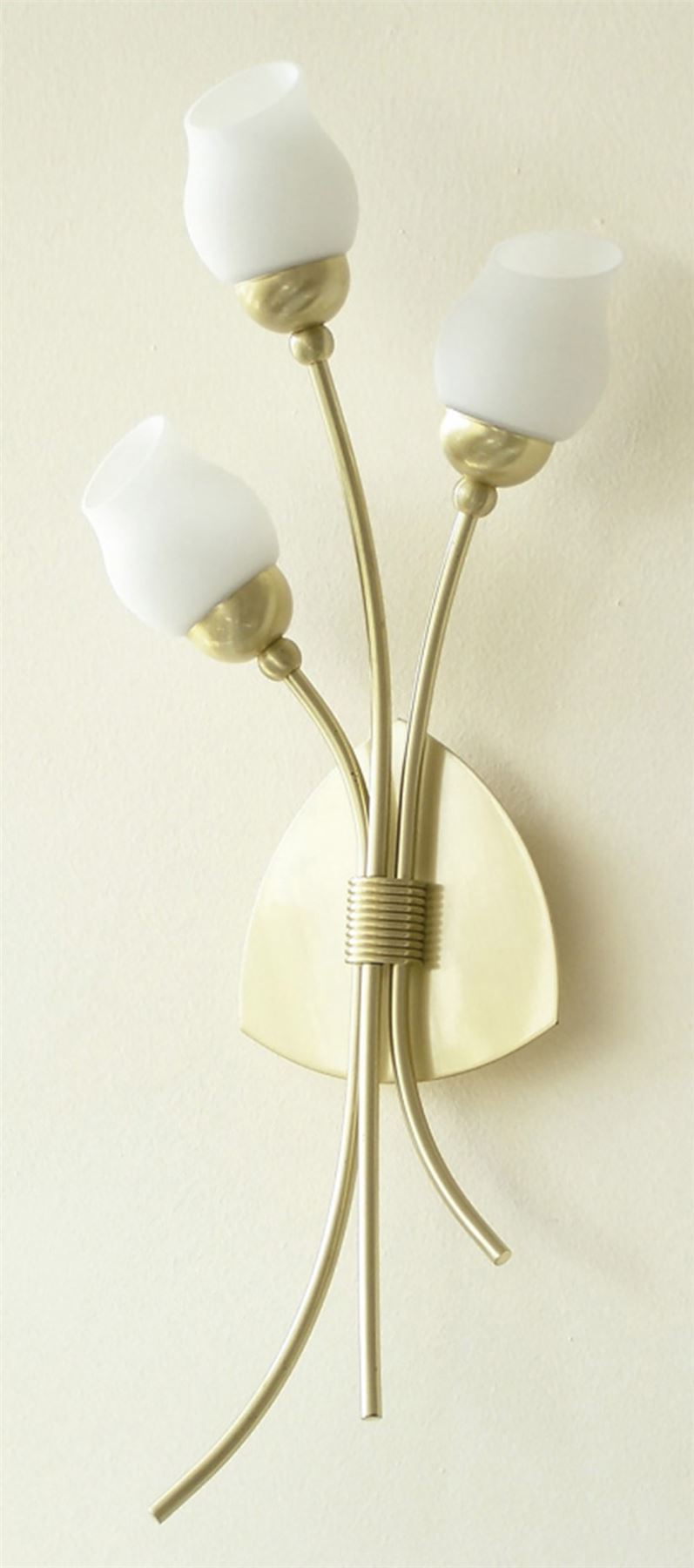 Diyas Rimini Wall Light 3 Light G9 Satin Brass/Opal Glass