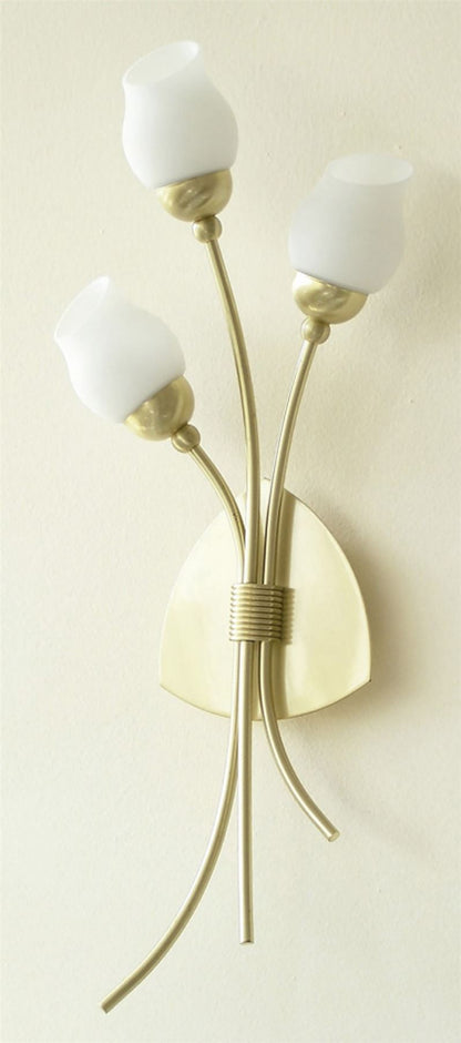 Diyas Rimini Wall Light 3 Light G9 Satin Brass/Opal Glass