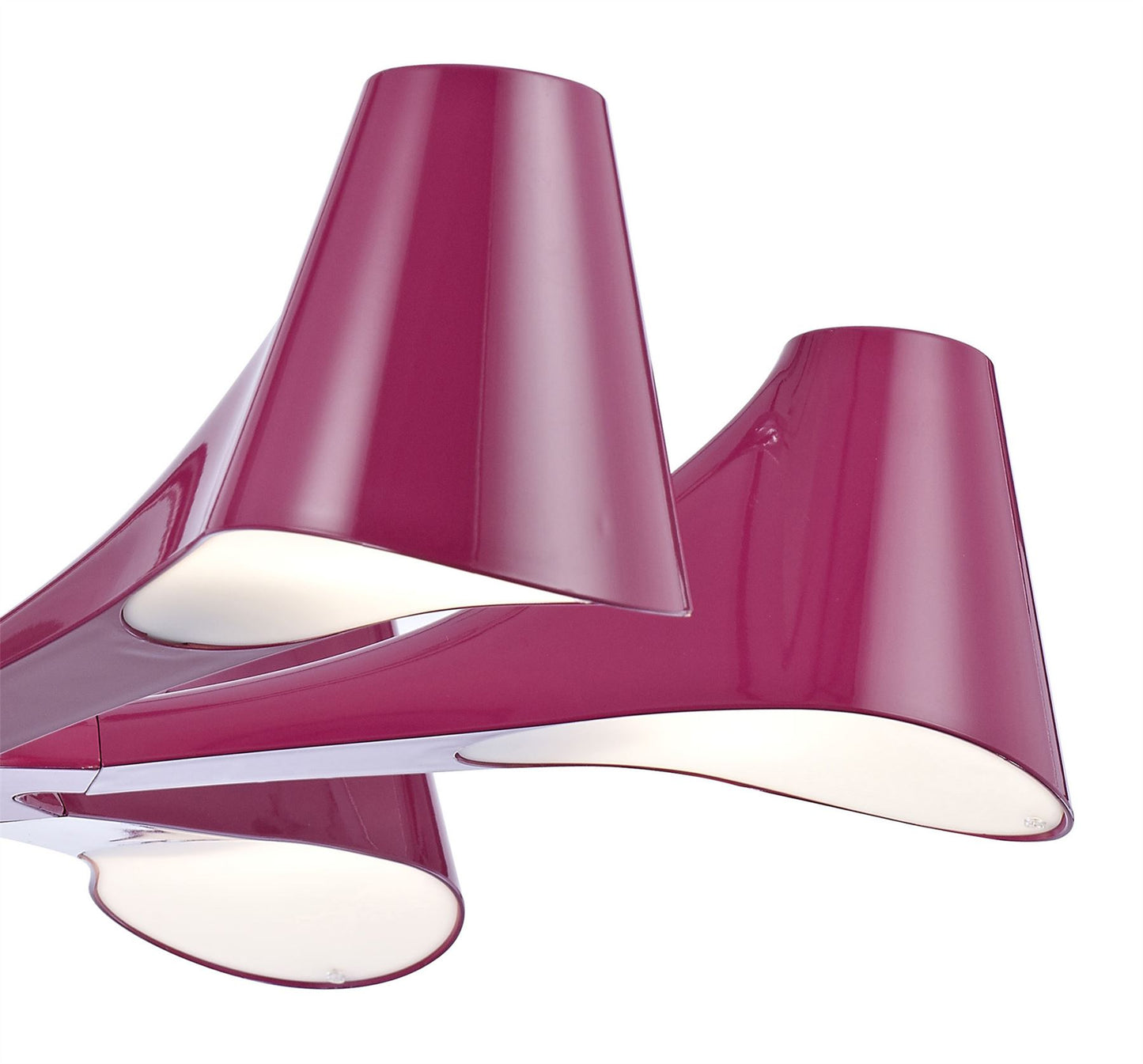 Mantra Ora 77cm Telescopic Convertible To Semi Flush 6 Light E27, Gloss Purple/White Acrylic/Polished Chrome, CFL Lamps INCLUDED