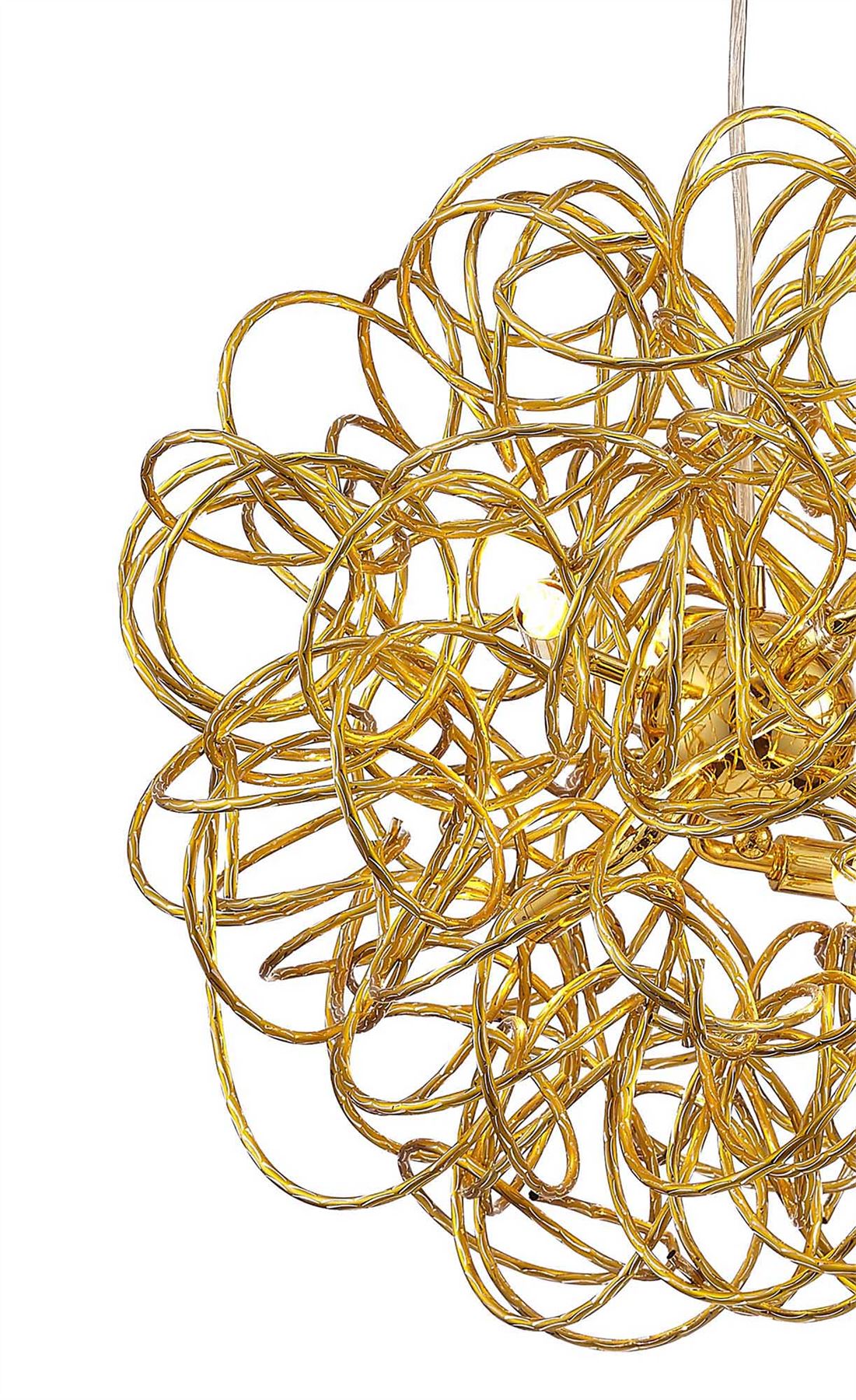 Deco Cassidy Pendant Round Interwinding Aluminium 6 Light G9 Gold